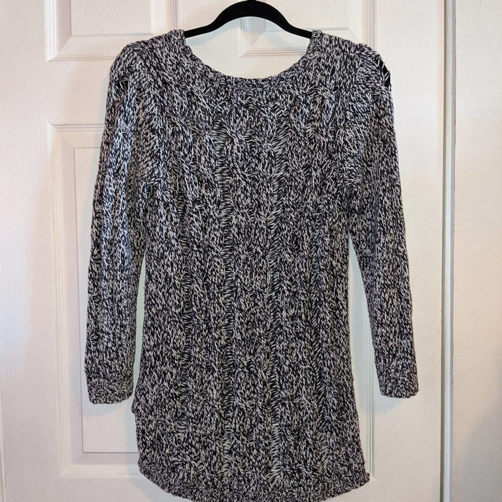 H&M Women's Navy Blue and White Long Sleeve Sweater Top S - Picture 11 of 12